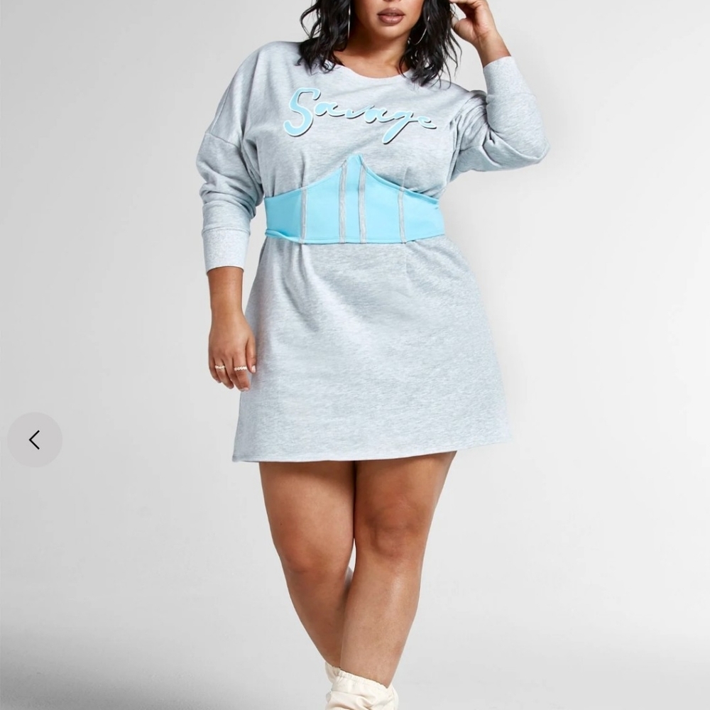 FTF Sweatshirt Dress "SAVAGE" Sz. 2 - Picture 1 of 6